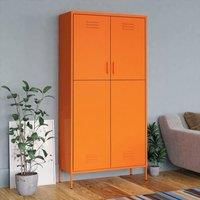 Berkfield Home Wardrobe Orange 90x50x180 cm Steel | Size: 90 x 50 x 180 cm