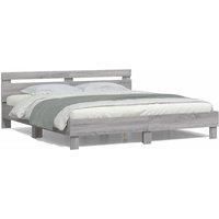 Berkfield Home Bed Frame with LED without Mattress Grey Sonoma 200x200 cm