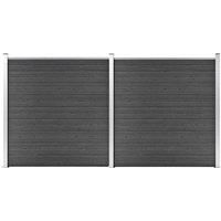 Fence Panel Set WPC 353x186 cm Black