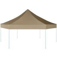 Hexagonal Pop-Up Foldable Marquee 3.6x3.1 m Taupe 220g/m