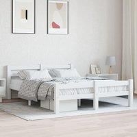 Bed Frame White Solid Pinewood 140x200 cm