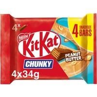 KitKat Chunky Peanut Butter Chocolate Bar 4 Pack Multipack 136g