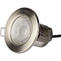 V-TAC LED 5W Integrated Dimmable Fire Rated IP65 Downlight Satin 440lm Cool White (10 Pack) in Nickel