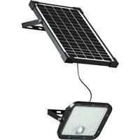 V-TAC LED PIR Floodlight with Solar Panel & Battery Indicator IP65 30W 4800lm 4000K in Black ABS+Pc