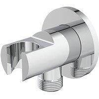 Ideal Standard Idealrain round shower handset bracket & outlet elbow. BC807AA
