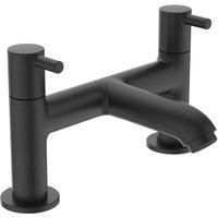 Ideal Standard Ceraline Two Taphole Bath Filler With Dual Control, Silk Black