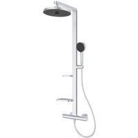 Ideal Standard Ceratherm Alu Shower System Thm 260Mm 2 Function Shower Head 100Mm 2 Function Handspray 2 Shelves Silver, Silver