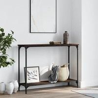 Console Table Brown Oak 101x30.5x75 cm Engineered Wood