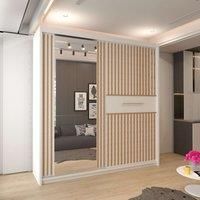 Clothify Single Mirror Sliding Door Wardrobe 150cm X 217cm