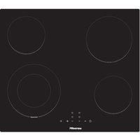 Hisense E6422SC Built-in 60cm Electric Ceramic Hob with Child Lock, Touch control, Timer Function - Black 6400W