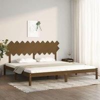 Bed Frame Honey Brown 200x200 cm Solid Wood