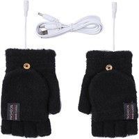 Usb Electric Double Sided Heated Gloves In 5 Colours - Black