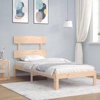 Bed Frame with Headboard 90x200 cm Solid Wood