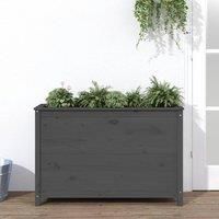 Garden Raised Bed Grey 119.5x40x78 cm Solid Wood Pine