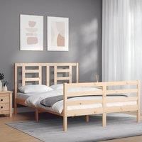Bed Frame with Headboard 120x200 cm Solid Wood