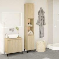 Bathroom Cabinet Sonoma Oak 30x30x190 cm Engineered Wood