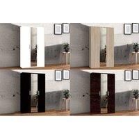 Belban 3Door Hinged Wardrobe In White/Black/Oak/Wenge With 120Cm