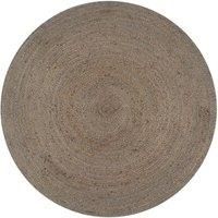 Handmade Rug Jute Round 120 cm Grey