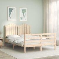 Bed Frame with Headboard Double Solid Wood
