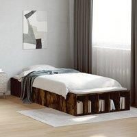 Bed Frame without Mattress Smoked Oak 75x190 cm Small Single