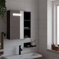 Bathroom Mirror Cabinet with LED Light Black 45x13x52 cm