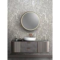 Rasch Enzo Marble Effect Grey and Silver Metallic Wallpaper 538151