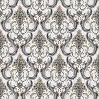 Vasari Sonata Black & Gold Damask Heavyweight Luxury Wallpaper 539783