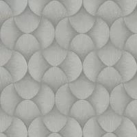Rasch Art Deco 608212 Non-Woven Wallpaper with Fan Pattern Plain Silver Metallic