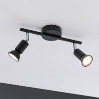 Paulmann 66751 Carolina IP44 max. 2x10 watt dimmable Spotlight Anthracite, Chrome lamp Metal Ceiling spot GU10