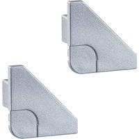 Paulmann 70266 Cap for a Clean Finish 2-Pack Delta Profile Accessory Plastic for LED Strip skirting, Matt Aluminium