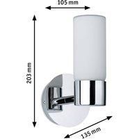 Paulmann Eleon wall lamp IP44 chrome/opal 1-bulb