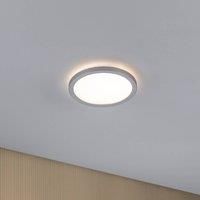 Paulmann Atria Shine 70990 LED Panel 190 mm Round Including 1 x 11.2 W Warm White Matt Chrome Light Panel Plastic Ceiling Panel 3000 K