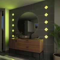 Paulmann LumiTiles 78412 LED Tiles Square IP44 10 x 10 cm Set of 2 Including 2 x 0.75 W Dimmable Warm White Plastic Aluminium Bathroom Lighting 2700 K