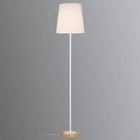 Paulmann 79634 Neordic Stellan max. 1x20W E27 Floor luminaire with Fabric Shade White/Wood 230V Without lamp, 20 W