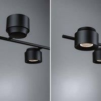 Paulmann 79784 LED Pendant Light Smart Home Zigbee Puric Pane 6 x 450 lm Height Adjustable 6 x 6 Watt Dimmable Pendant Light Black Metal Plastic 2700 K