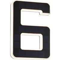 Paulmann 79847 LED Solar House Number 6 IP44 Warm White Replaceable Battery incl. 1x0.2 watt Solar luminaire Black Solar lamp Plastic Solar Light 3000 K