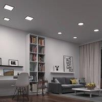 Paulmann Areo 79967 LED Installation Panel IP44 230 x 230 mm Square incl. 1 x 16 W dimmable tunable White Black Plastic Ceiling Light 3000 K, Schwarz