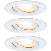 Paulmann Paulmann 92898 Nova Recessed LED Spotlight Round IP65 7W Set of 3 Including GU10 Bulbs Pivotable Recessed Light Aluminium 7 W Matt, matt White