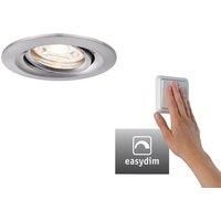 Paulmann 92972 Nova Mini Plus LED recessed luminaire Coin EasyDim Round swivelling incl. 1x4.2 watt dimmable recessed Ceiling Spotlight Brushed Iron recessed lamp Aluminium Warm White 2700 K