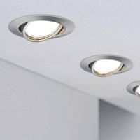 Paulmann 93399 LED recessed light base round swivel max. 10x10W recessed spotlight brushed iron recessed lamp metal ceiling spot GU10 without bulb [energy class A++]