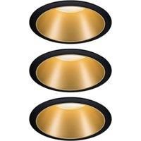 Paulmann Cole LED spotlight, gold/black set of 3