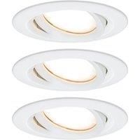Paulmann 93682 Nova Plus LED luminaire Round swivelling incl. 3x6.8 watt IP65 dimmable Spotlight spot Aluminium recessed lamp 2700 K, 20.4 W, Matt White