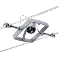 Paulmann 94132 Cable Lighting System – Mac II Single Spot Light Extension Max 10 Watt Matt Chrome Wire Cable Lighting System Without Bulbs,7x7x5,5 cm