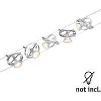 Paulmann 94436 CorDuo Cable System – Lighting Set Cardan DC, Max 5 x 10 Watt Extendable Wire Cable Matt Chrome Plastic GU5.3 Wire Cable System Without Bulbs