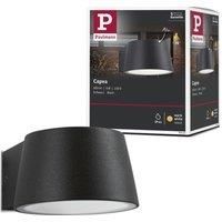 Paulmann Capea 94452 LED Outdoor Wall Light IP44 Warm White Includes 1x 6 Watt Outdoor Lighting Black Aluminium Garden Lamp 3000 K