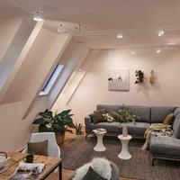 Paulmann 94477 LED Cable Circle Base Set 5 x 400 lm incl. 5 x 5 W Warm Plastic, Metal Lighting System 3000 K, Matte White, Chrome