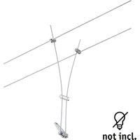 Paulmann 94487 CorDuo Cable System – Single Spot Comet DC 12 V, Max 50 Watt Extendable Wire Cable Matt Chrome Metal GU5.3 Wire Cable System Without Bulbs