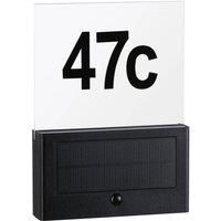 Paulmann Neda 94577 LED Solar House Number Light with Motion Sensor IP44 Square incl. 1 x 1 W Warm White Anthracite Wireless Plastic 3000 K, Charcoal