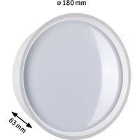 Paulmann Platomo 94697 LED Outdoor Wall Light Seawater Resistant IP44 Round 180 mm 3000 K 14.5 W 1200 lm 230 V White Plastic