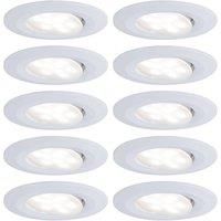 Paulmann 99922 LED luminaire Calla Round incl. 10x6 watt IP65 Spotlight Cabinet Light Plastic recessed lamp 4000 K, 60 W, Matt White